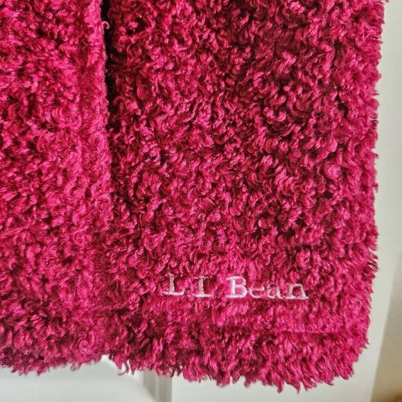 L.L. Bean Vest Women's Large Fuzzy Fleece Full Zip Burgundy Red - Picture 3 of 4